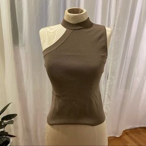 Zara Asymmetric Sleeve Ribbed Tank